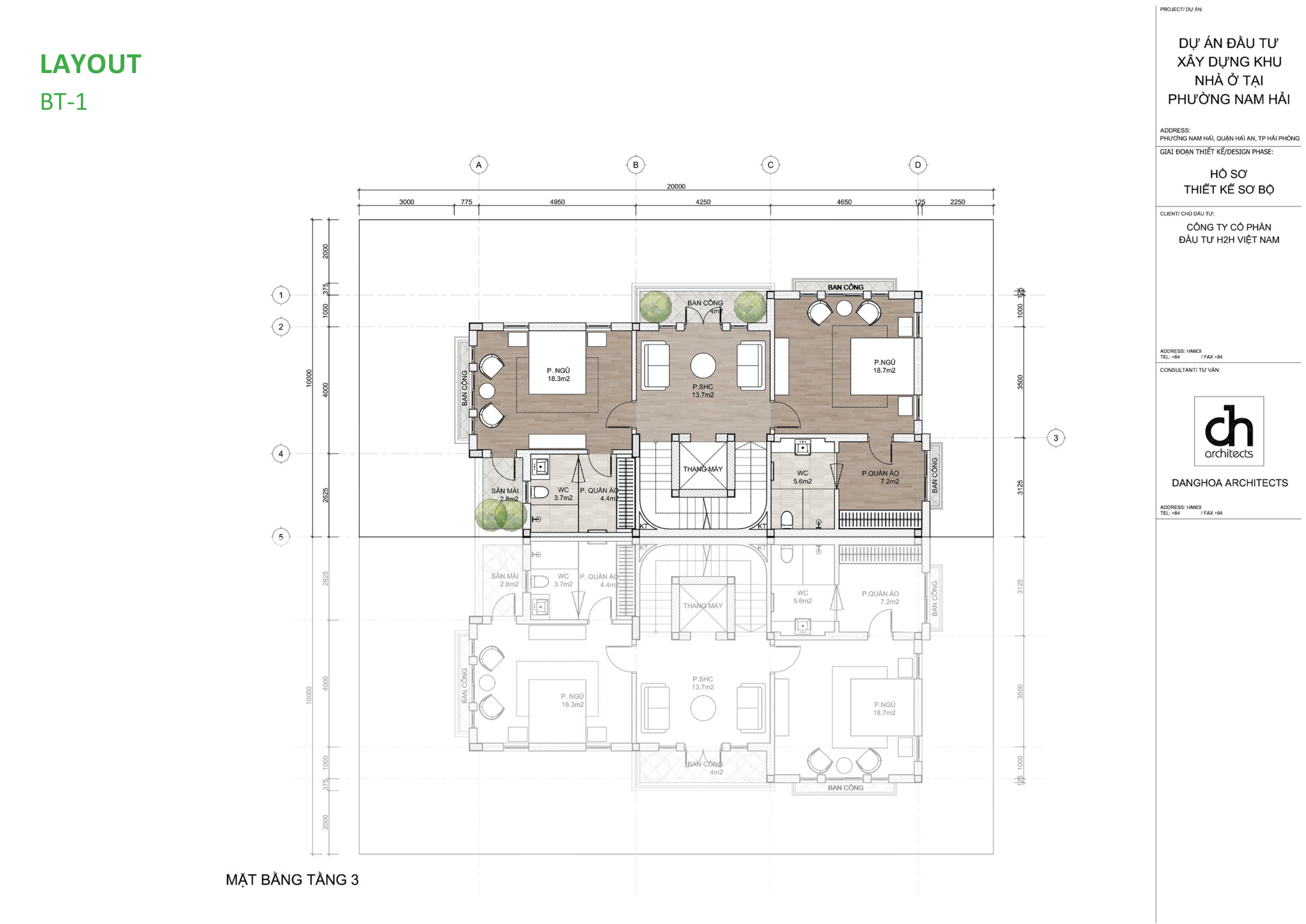 Layout BT-1 tầng 3